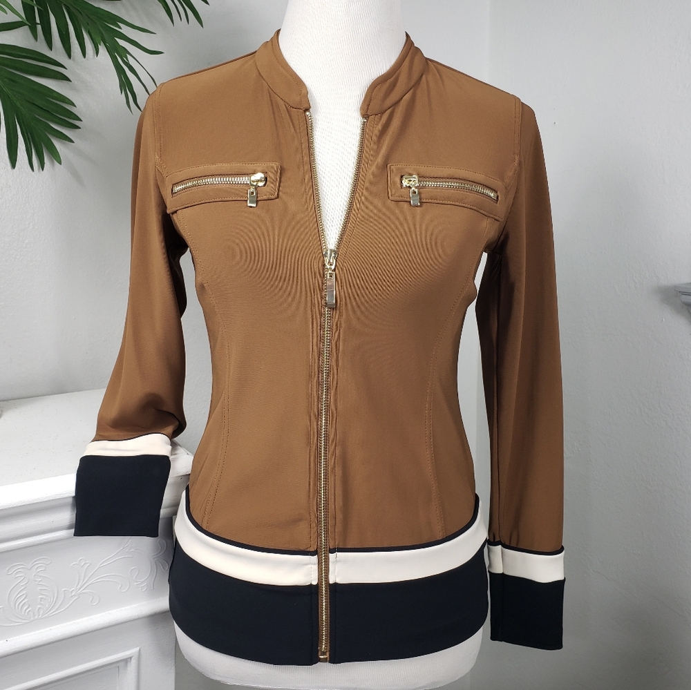 Boston Proper Brown Black White Spandex Zip Pockets sizes Small & XXSmall